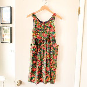 Floral 90s Vintage Jumper Baby Doll Dress Fall